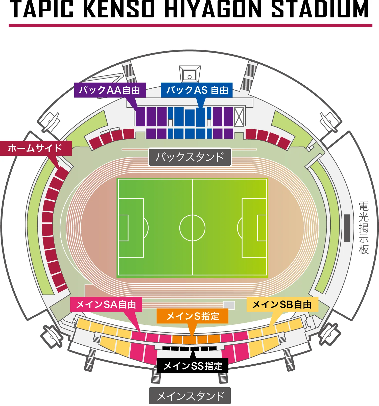 タピック県総ひやごんスタジアム座席表