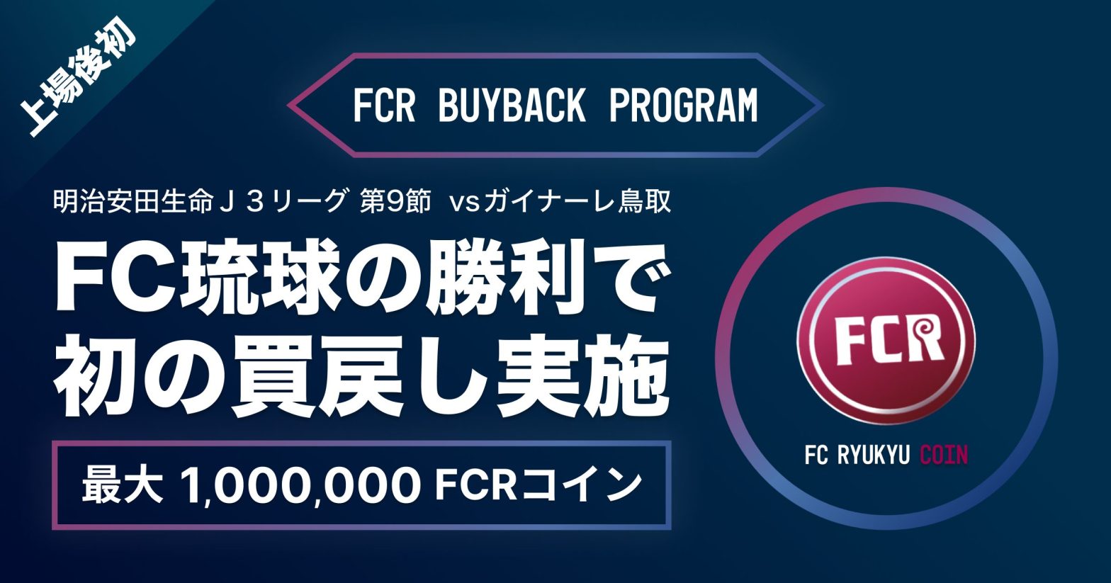 FC RYUKYU COINの買戻しを行う「FCR Buyback Program」実施のお知らせ