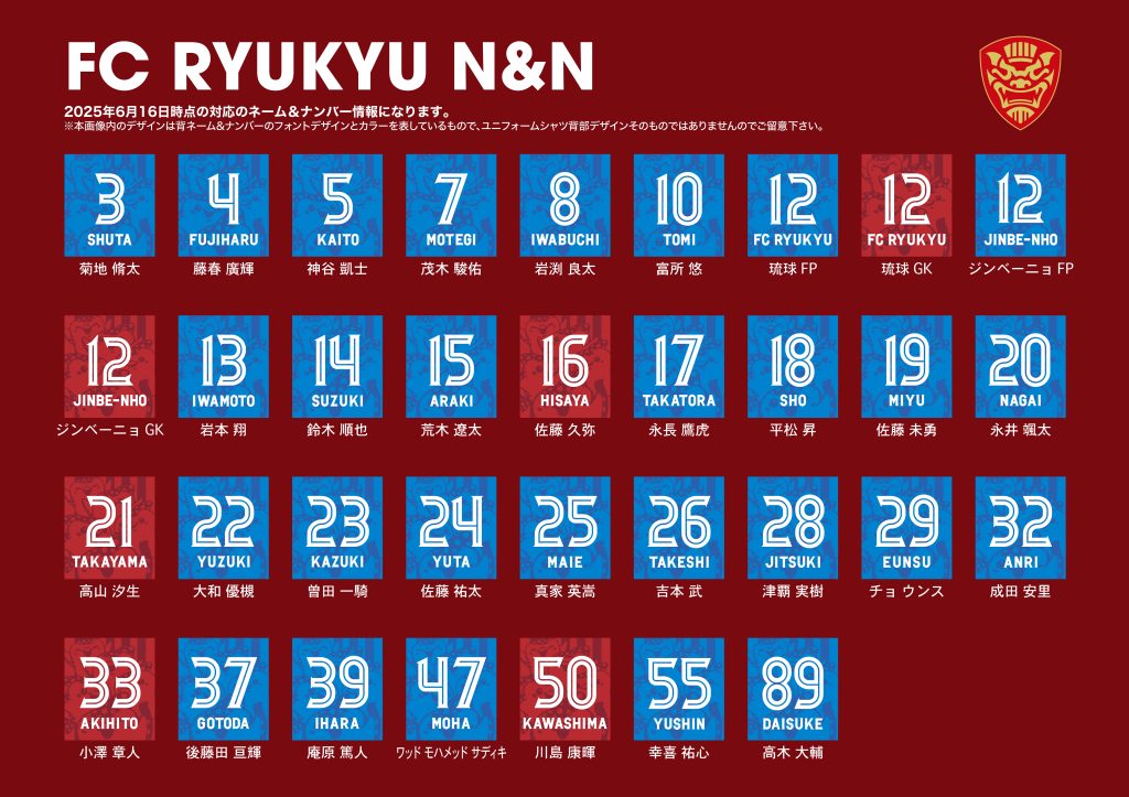 FC琉球2025シーズン3rdユニフォームデザイン決定＆受注販売のお知らせ
